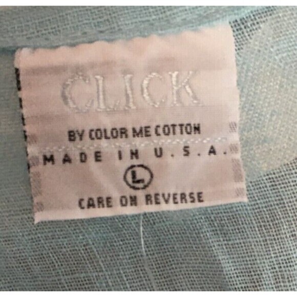 Color Me Cotton CMC Duster Women's Size Large Light Blue Linen 3/4 Sleeve - Picture 8 of 8
